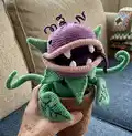 Clarence the Peckish Plant Amigurumi Pattern step 4 - final assembly and finishing