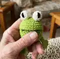 Crochet Frog Amigurumi Pattern step 4 - final assembly and finishing
