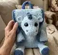 Plush Backpack Dragon Amigurumi Pattern step 1 - construction progress