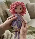 Iris Doll Amigurumi Pattern step 4 - final assembly and finishing