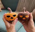 Pumpkin for Halloween Amigurumi Pattern step 1 - construction progress