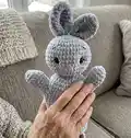 Bunny Hand Puppet Amigurumi Pattern step 1 - construction progress