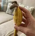 Woof the Dog Amigurumi Pattern step 2 - assembly progress