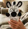 Zebra Hand Puppet Amigurumi Pattern step 1 - construction progress