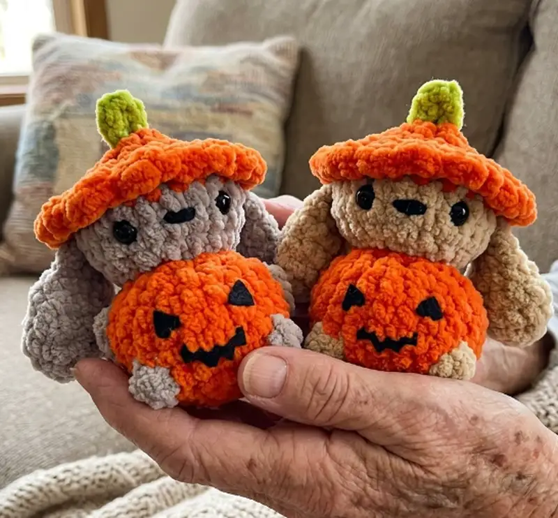 Complimentary Intermediate crochet pattern: Crochet Bunny Pumpkin Amigurumi Pattern - Simple to follow guide