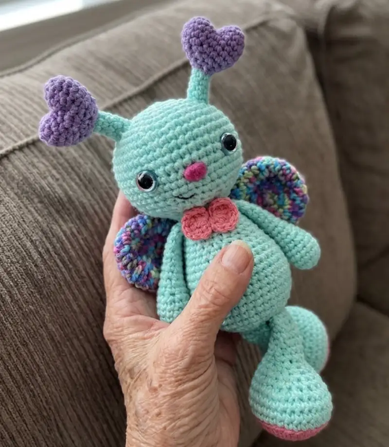 Complimentary Intermediate crochet pattern: Blue the Butterfly Amigurumi Pattern - Simple to follow guide