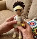 Penny, The Tennis Player Amigurumi Pattern step 1 - construction progress