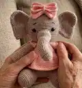 Little Elephant Amigurumi Pattern step 1 - construction progress