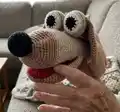 Dog Hand Puppet Amigurumi Pattern step 1 - construction progress