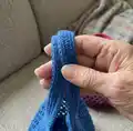 Crochet Market Bag Pattern step 2 - assembly progress
