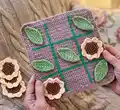 Tic-Tac-Toe Crochet Pattern step 1 - construction progress