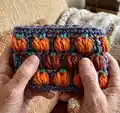 Pumpkin Cup Cozy Pattern step 1 - construction progress