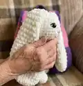 Plush Backpack Bunny Amigurumi Pattern step 2 - assembly progress