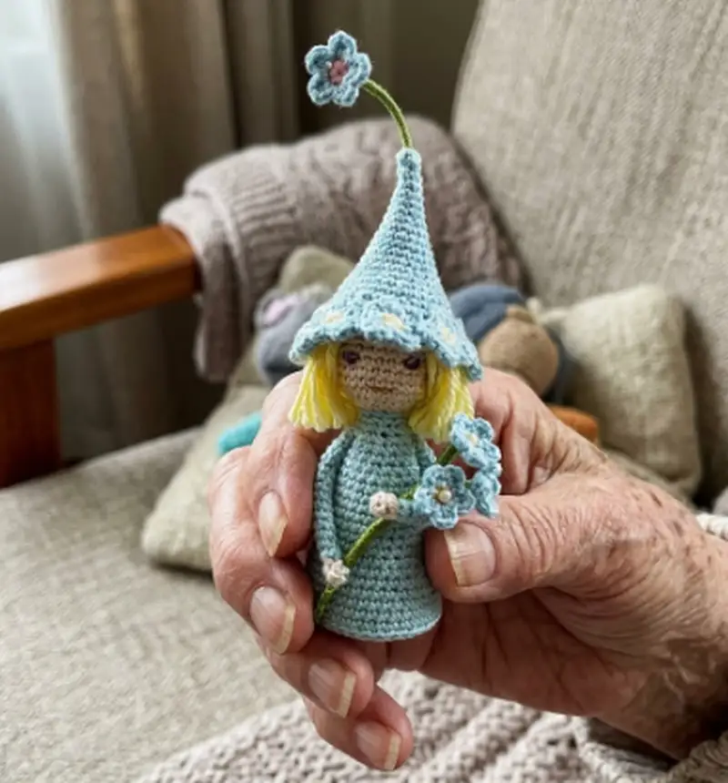 Complimentary Intermediate crochet pattern: Forget-me-not Fairy Amigurumi Pattern - Simple to follow guide