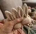 Bunny Booties Pattern step 1 - construction progress