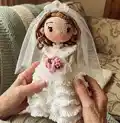 Farrah Doll Amigurumi Pattern step 1 - construction progress