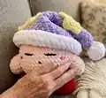 Sleeping Pink Puff (Sleeping Kirby) Amigurumi Pattern step 1 - construction progress