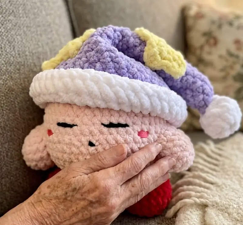 Complimentary Intermediate crochet pattern: Sleeping Pink Puff (Sleeping Kirby) Amigurumi Pattern - Simple to follow guide