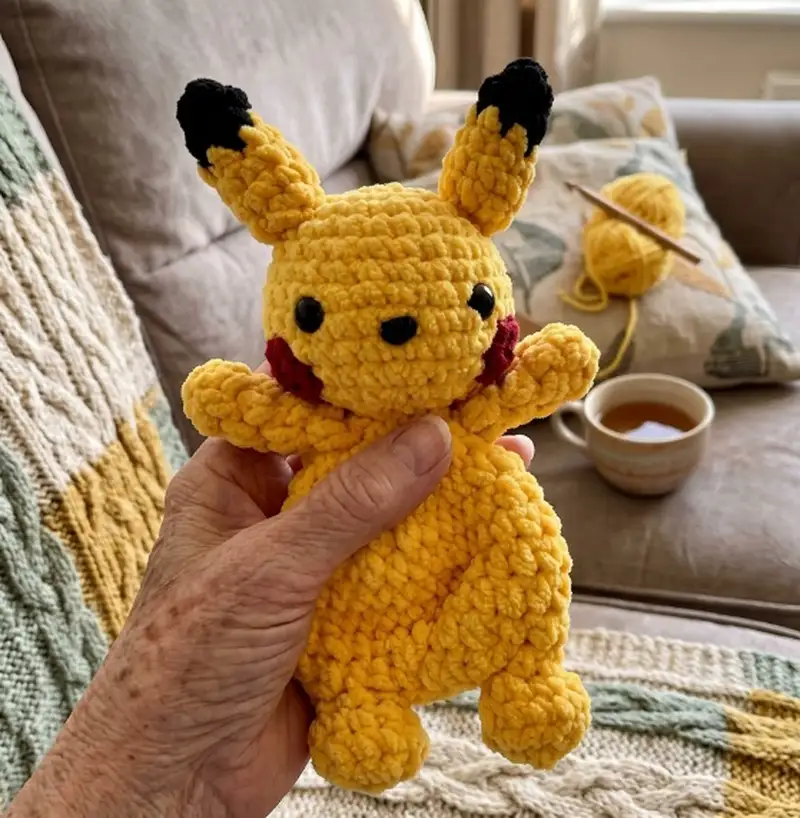 Quality crochet pattern: Pika the Electric Mouse Amigurumi Pattern - Intermediate level guide with complete instructions