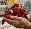 Crab Memory Game Amigurumi Pattern step 2 - assembly progress