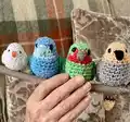 Mini Parrot Amigurumi Pattern step 1 - construction progress