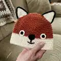 Fox Hat Crochet Pattern step 4 - final assembly and finishing