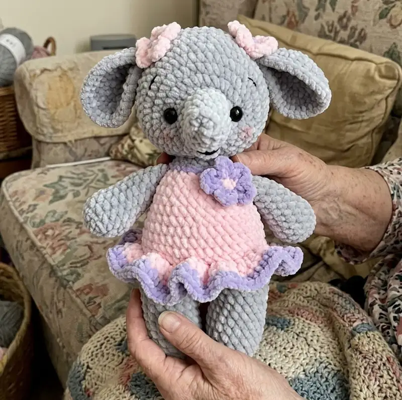 Complimentary Intermediate crochet pattern: Nina the Plush Elephant Amigurumi Pattern - Simple to follow guide