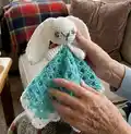 Cute Bunny Comforter Amigurumi Pattern step 1 - construction progress