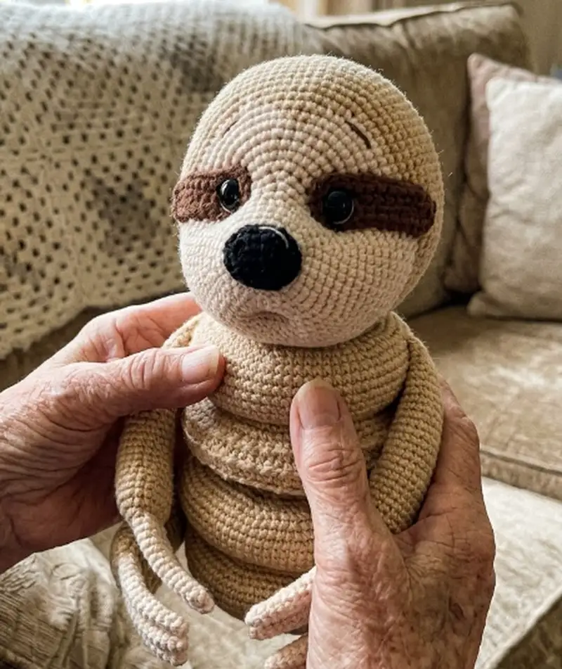 Complimentary Intermediate crochet pattern: Sloth Stacking Toy Amigurumi Pattern - Simple to follow guide