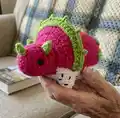 Dragonfruiteratops Amigurumi Pattern step 4 - final assembly and finishing