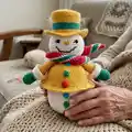 Snowman Gingerbread Amigurumi Pattern step 4 - final assembly and finishing