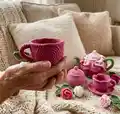 Floral tea set Amigurumi Pattern step 4 - final assembly and finishing