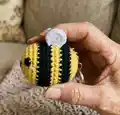Crocheted Bumblebee Amigurumi Pattern step 2 - assembly progress