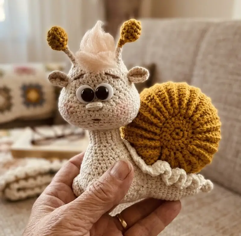 Complimentary Intermediate crochet pattern: Snail Amigurumi Pattern - Simple to follow guide