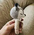 Rattle Wolf Amigurumi Pattern step 2 - assembly progress
