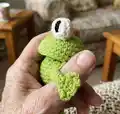 Crochet Frog Amigurumi Pattern step 2 - assembly progress