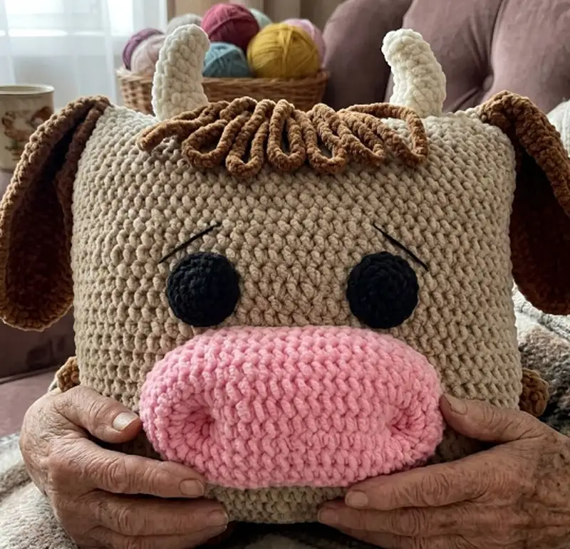 Complimentary Intermediate crochet pattern: Pillow-bull Amigurumi Pattern - Simple to follow guide