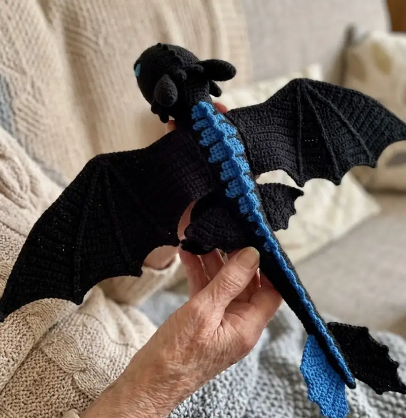 Complimentary Intermediate crochet pattern: Toothless Plush Pattern - Simple to follow guide
