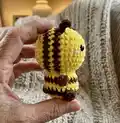 Bee No Sew Amigurumi Pattern step 2 - assembly progress
