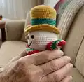 Snowman Gingerbread Amigurumi Pattern step 2 - assembly progress