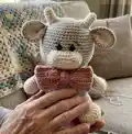 Asher the Ox Amigurumi Pattern step 1 - construction progress