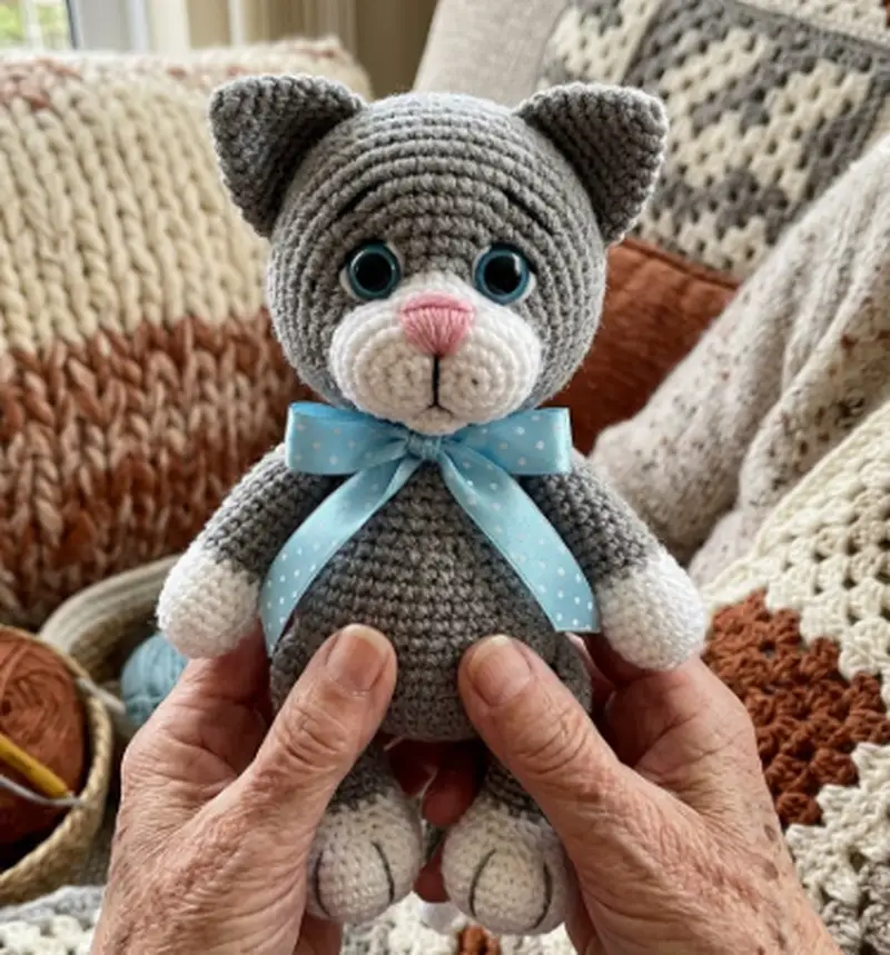 Complimentary Intermediate crochet pattern: Tishka the cat Amigurumi Pattern - Simple to follow guide