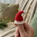 Mini Christmas Hat Amigurumi Pattern step 2 - assembly progress