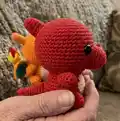 Charmander Amigurumi Pattern step 2 - assembly progress
