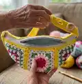 Floral Crossbody Bag Pattern step 1 - construction progress