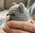 Reversible Cat Amigurumi Pattern step 2 - assembly progress