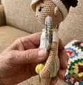 Penny, The Tennis Player Amigurumi Pattern step 2 - assembly progress