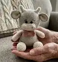 Asher the Ox Amigurumi Pattern step 4 - final assembly and finishing