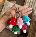 Toadstool Keychain Amigurumi Pattern step 1 - construction progress
