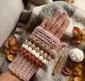 Horizon Fingerless Gloves Pattern step 1 - construction progress